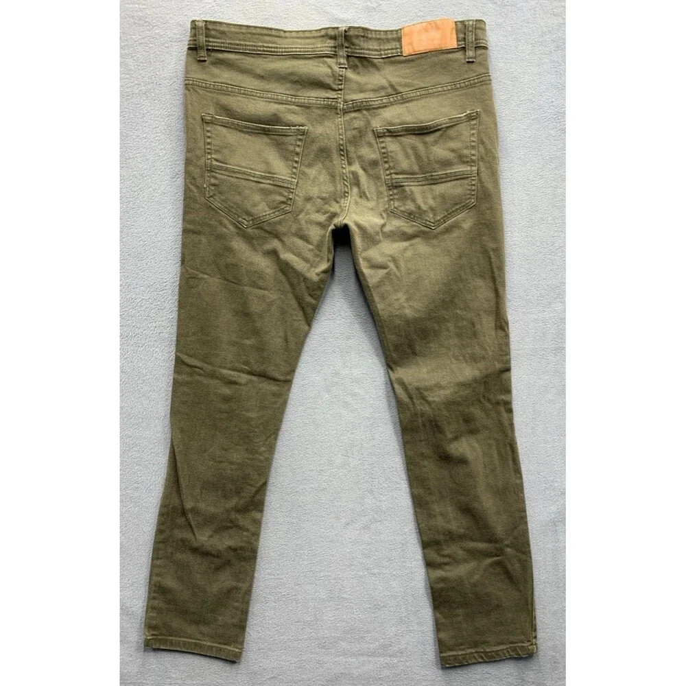 Arketype Denim Jeans Men's Destroyed Hip Hop Street Green Size 38X34